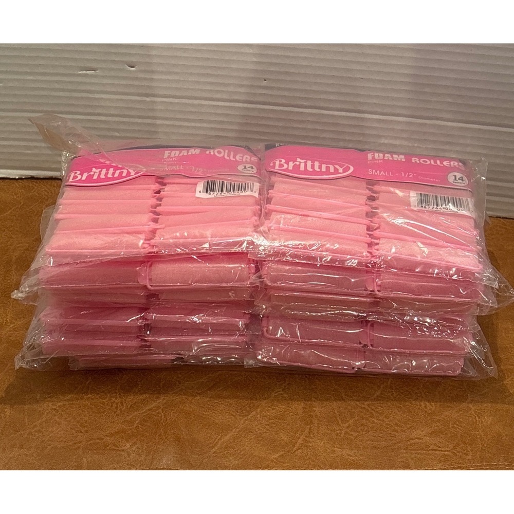 Brittny Professional Foam Rollers Pink Small 1/2" 14x12 Packs 168 Count Total